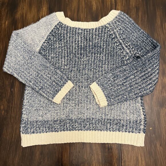 Fashion Fuse Women's Pullover Sweater Lace-Up Front Blue Size M - Picture 2 of 6